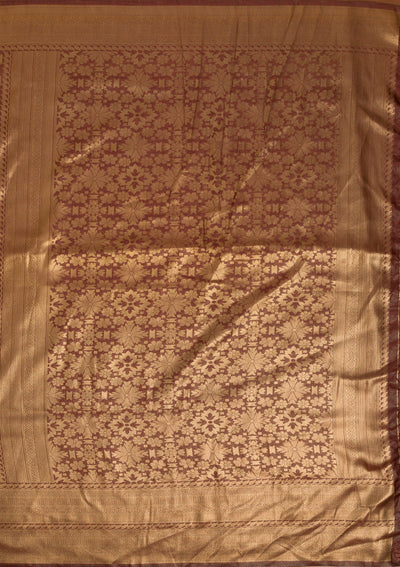 Copper Zariwork Soft Silk Saree-Koskii