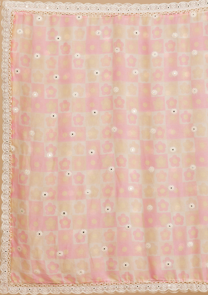 Peach Cutwork Cotton Readymade Salwar Kameez-Koskii