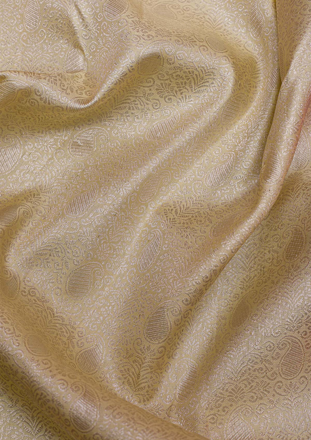 Cream Silver Zariwork Pure Silk Saree-Koskii