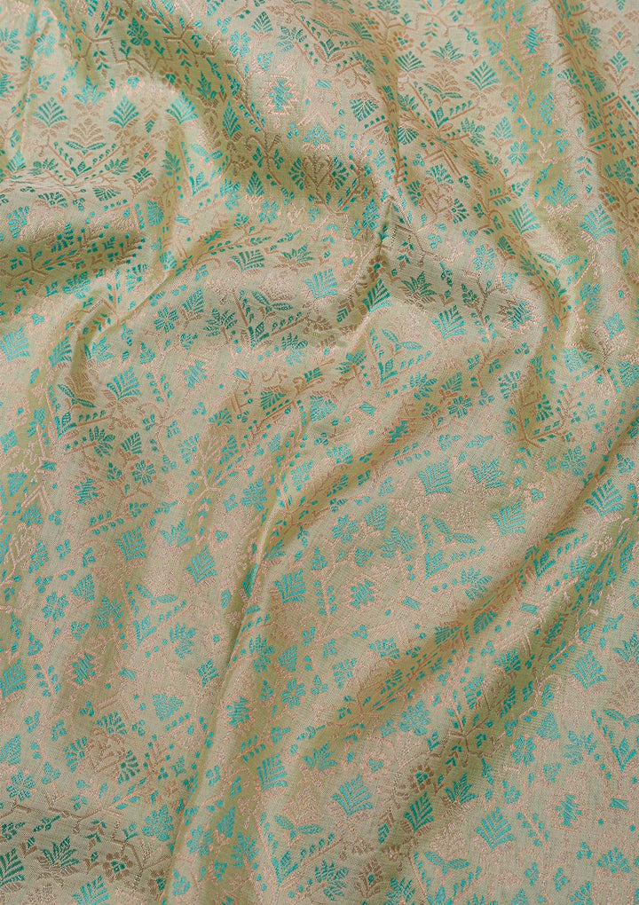 Cream Silver Zariwork Pure Silk Saree-Koskii