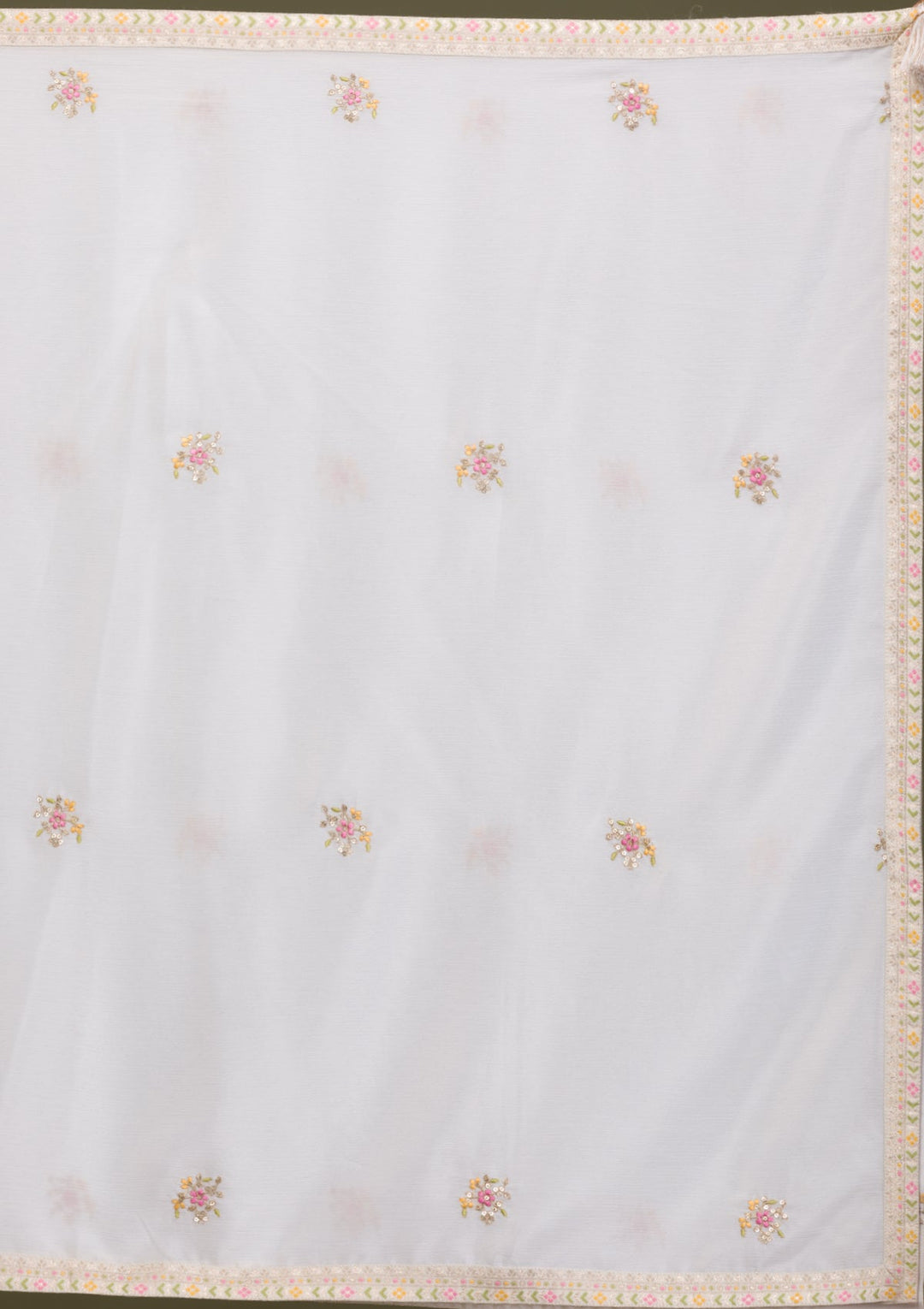 Cream Zariwork Soft Silk Readymade Sharara Kameez