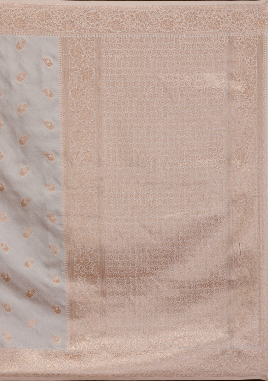 Cream Zariwork Art Silk Saree-Koskii