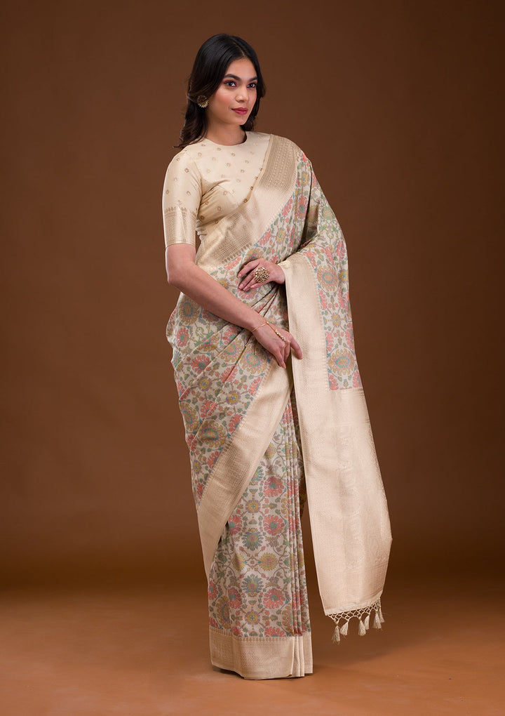 Peach Stonework Net Designer Saree-Koskii