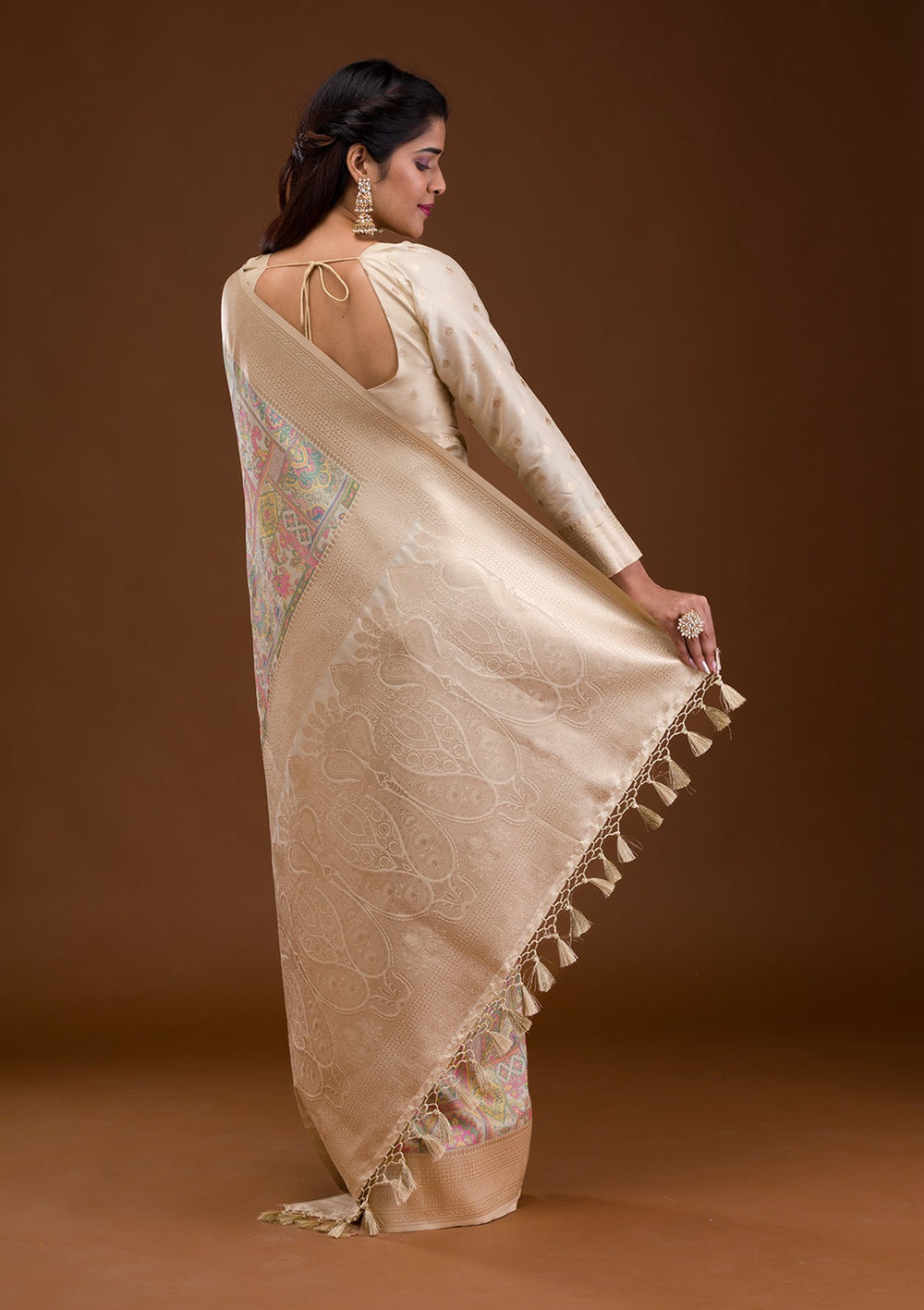 Sea Green Stonework Net Designer Saree-Koskii