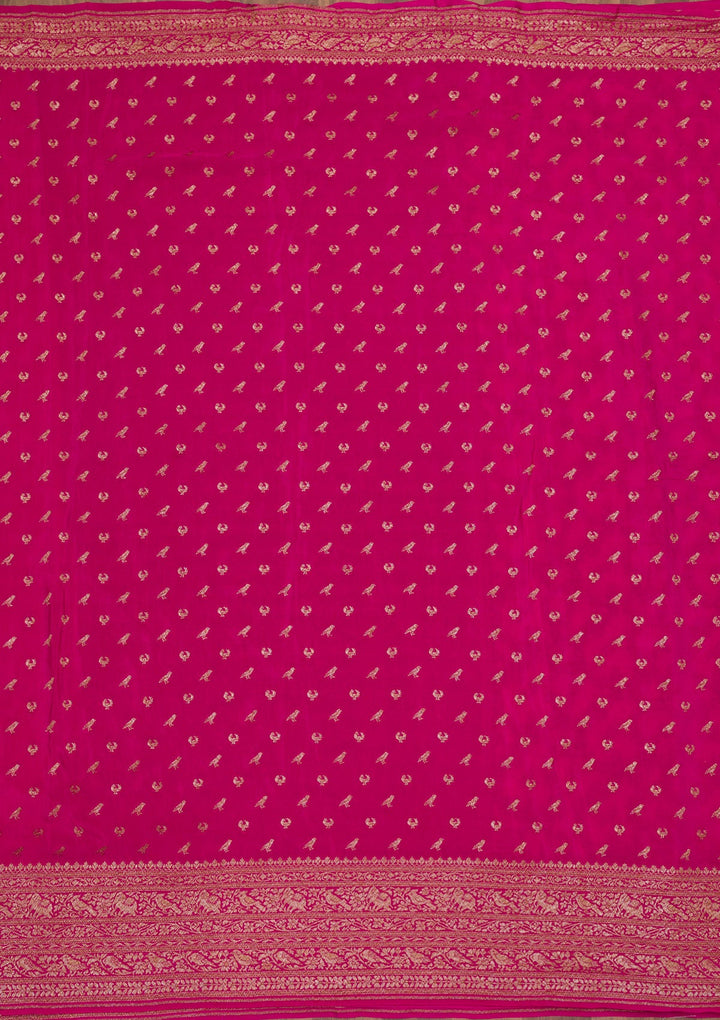Cream Zariwork Banarasi Saree-Koskii