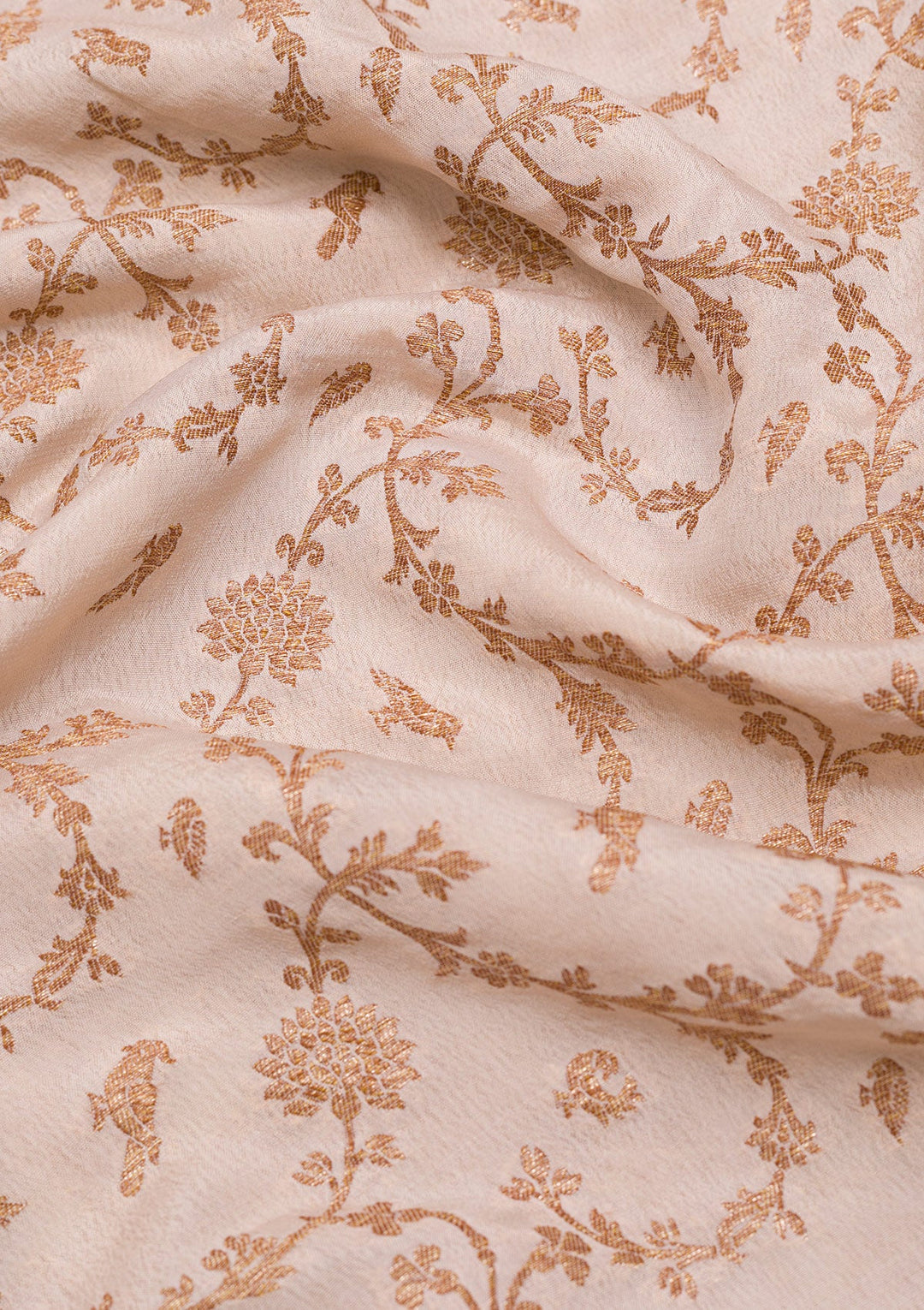 Cream Zariwork Banarasi Saree-Koskii