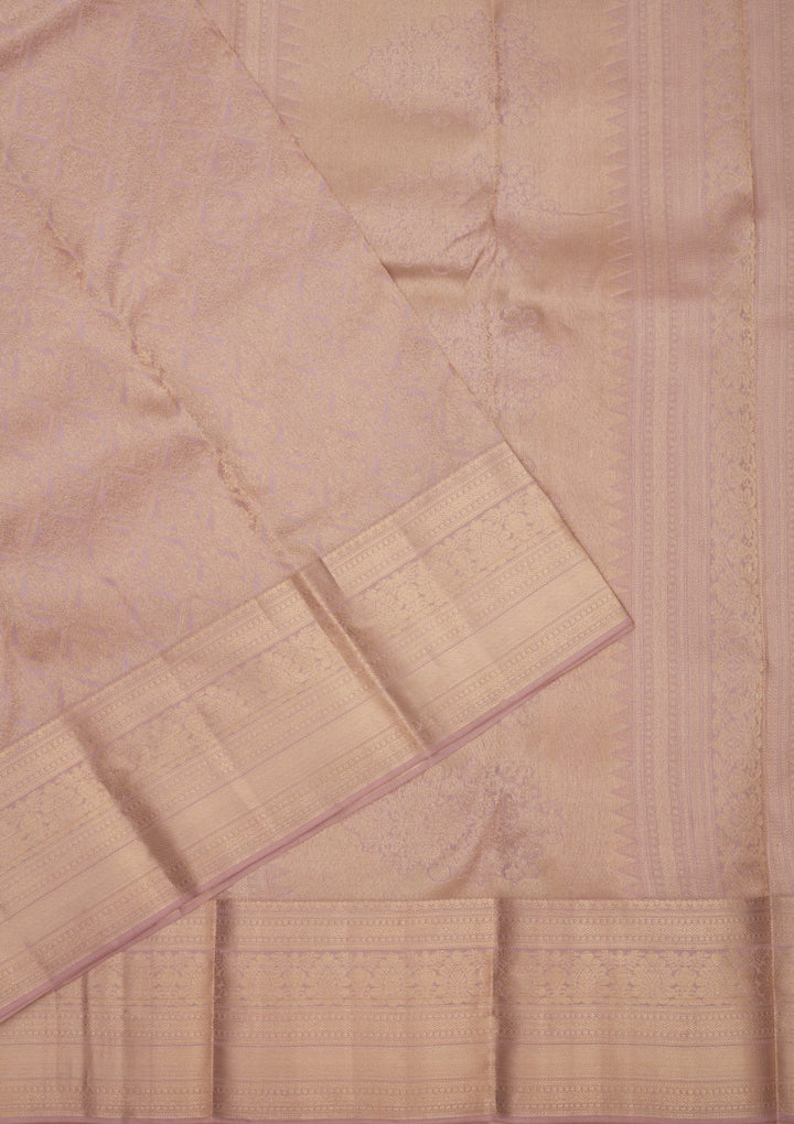 Cream Zariwork Pure Silk Saree-Koskii
