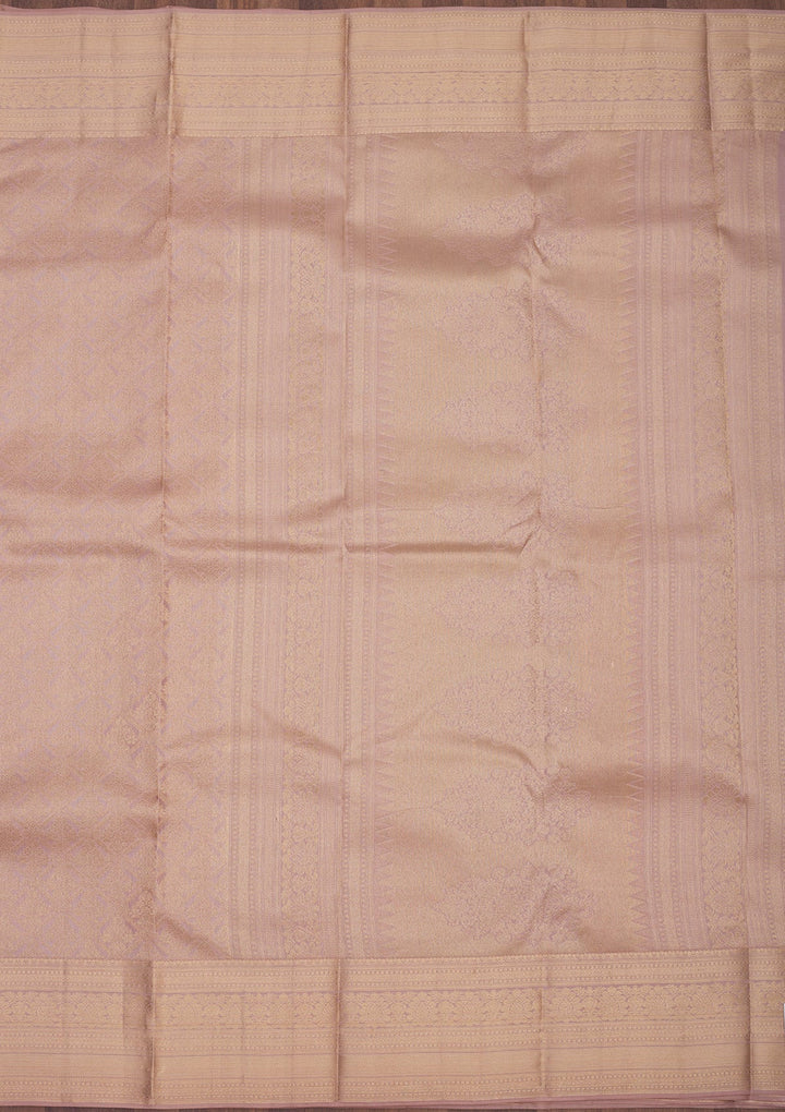 Cream Zariwork Pure Silk Saree-Koskii