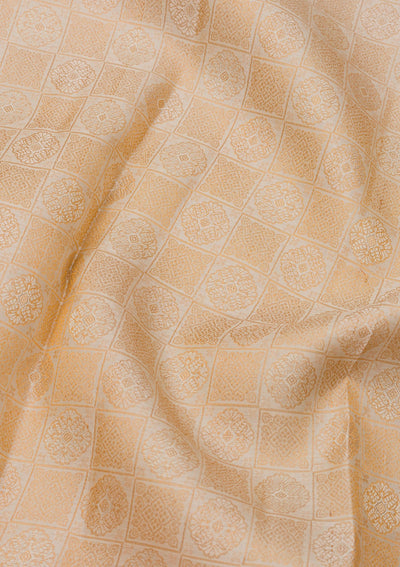 Cream Zariwork Pure Silk Saree-Koskii