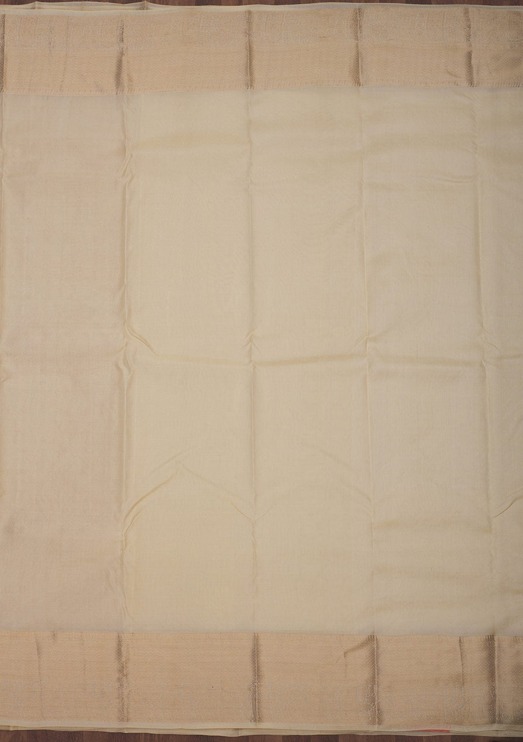 Cream Zariwork Pure Silk Saree-Koskii