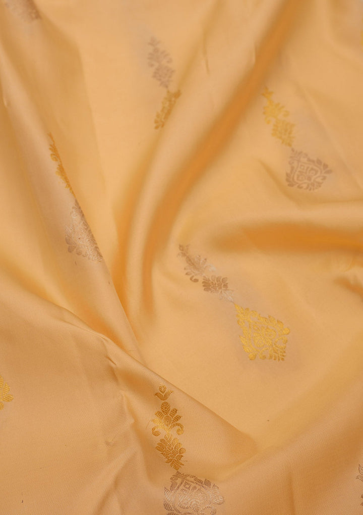 Cream Zariwork Pure Silk Saree-Koskii