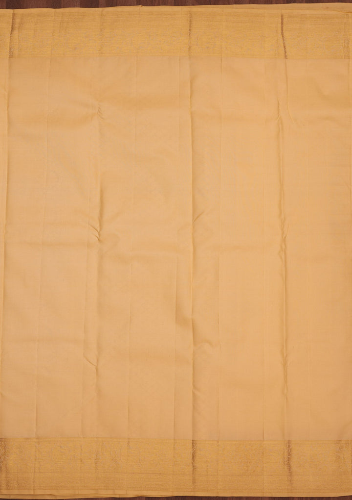 Cream Zariwork Pure Silk Saree-Koskii