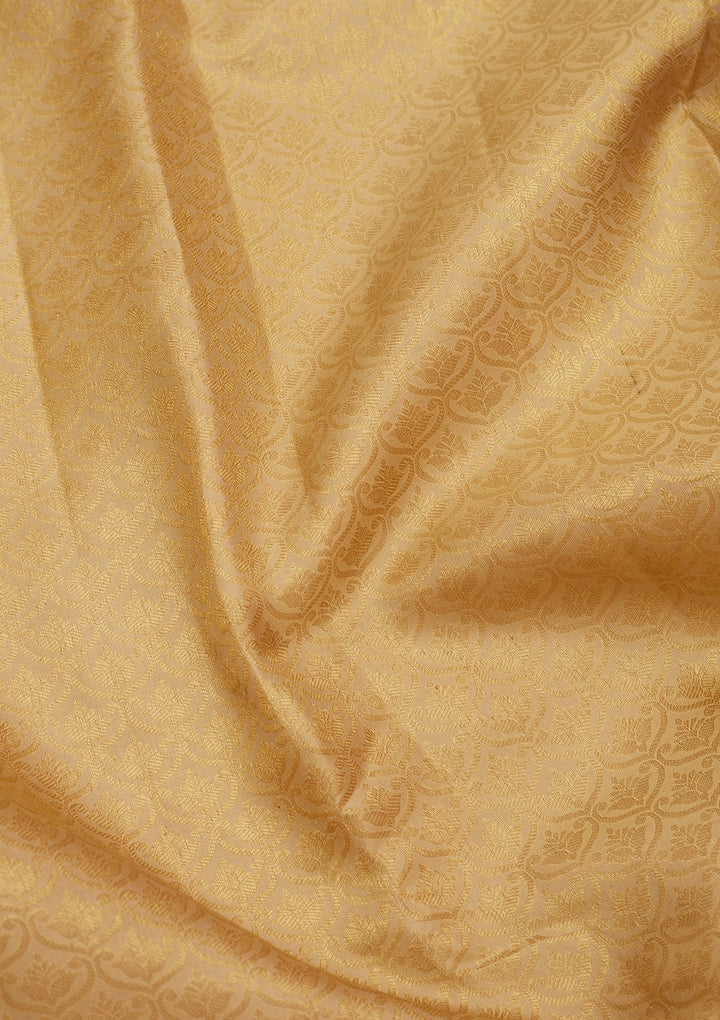 Cream Zariwork Pure Silk Saree-Koskii