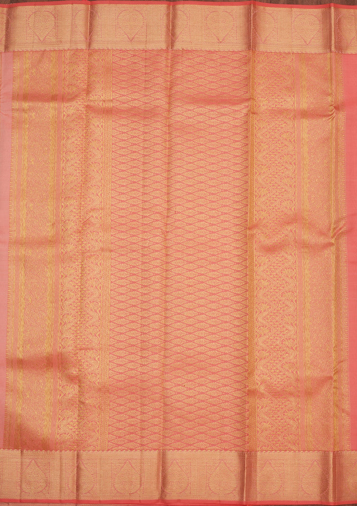 Cream Zariwork Pure Silk Saree-Koskii