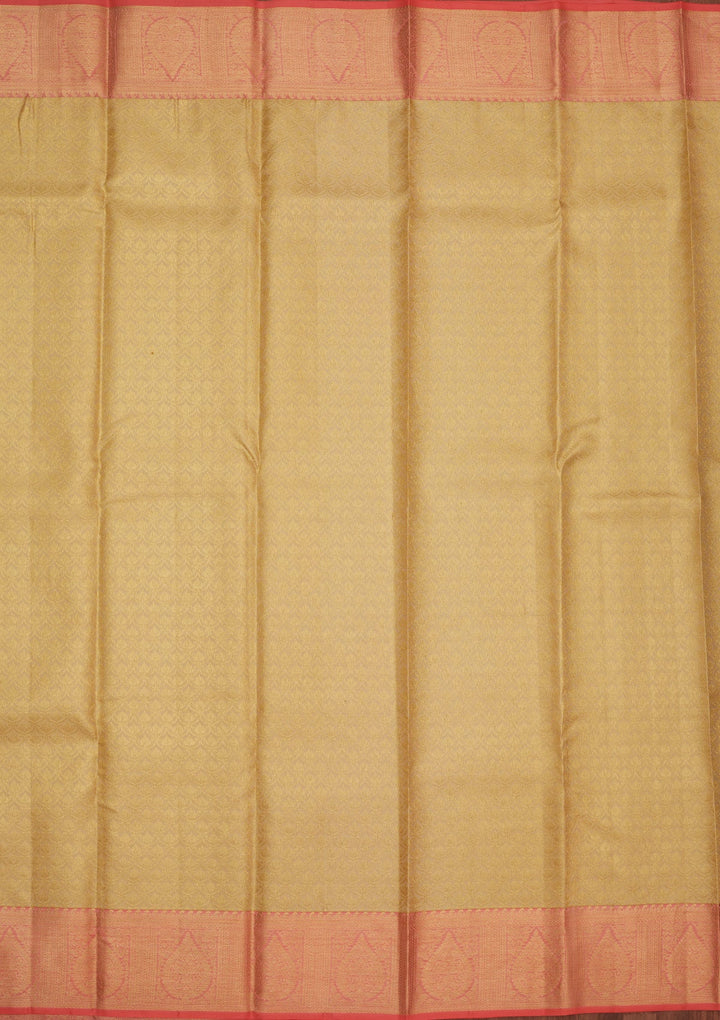 Cream Zariwork Pure Silk Saree-Koskii