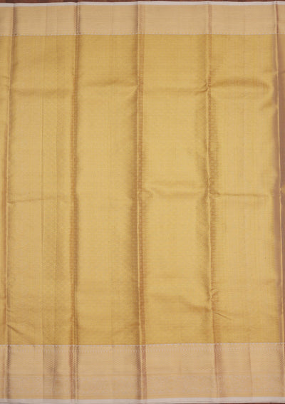 Cream Zariwork Pure Silk Saree-Koskii