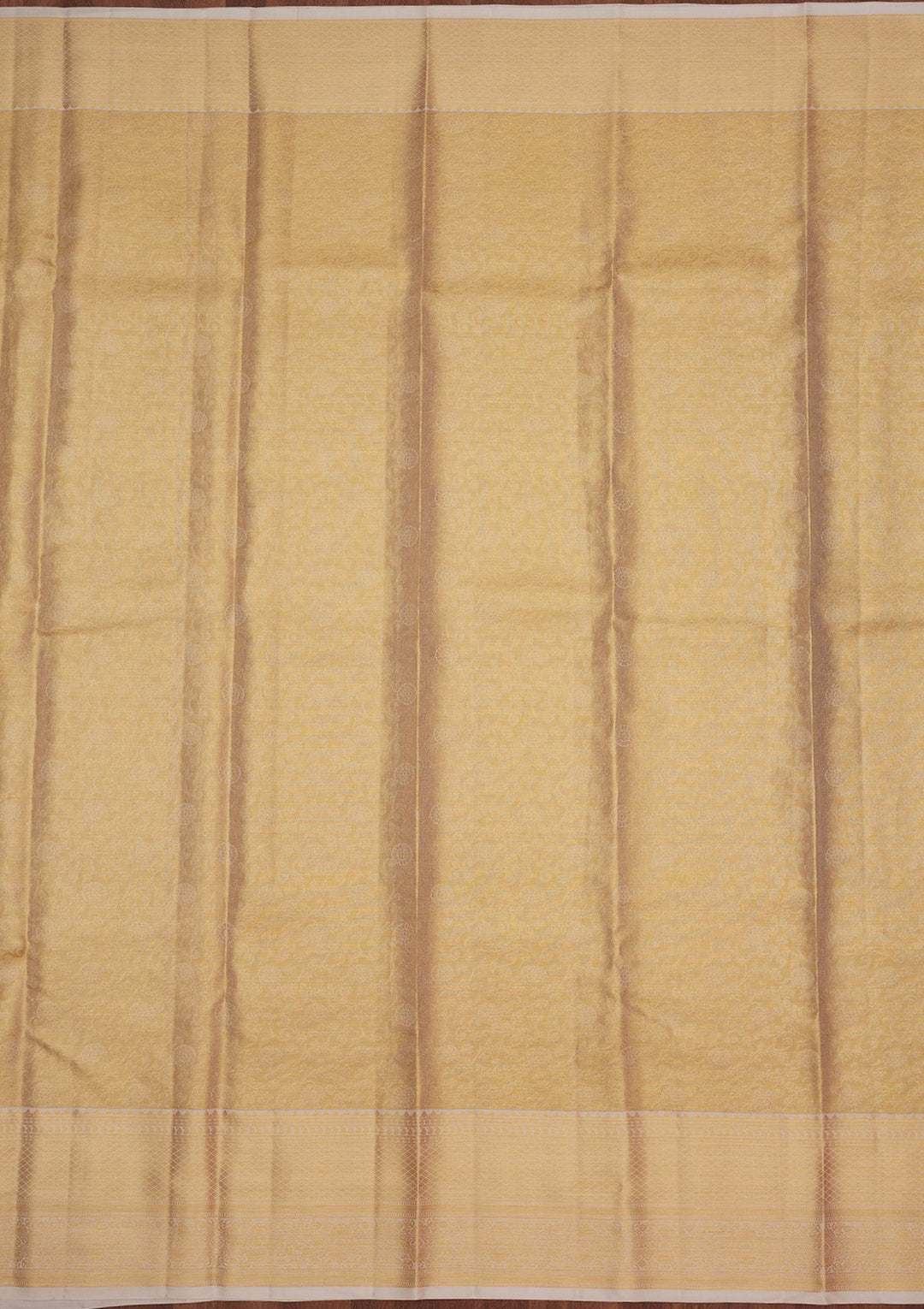 Cream Zariwork Pure Silk Saree-Koskii