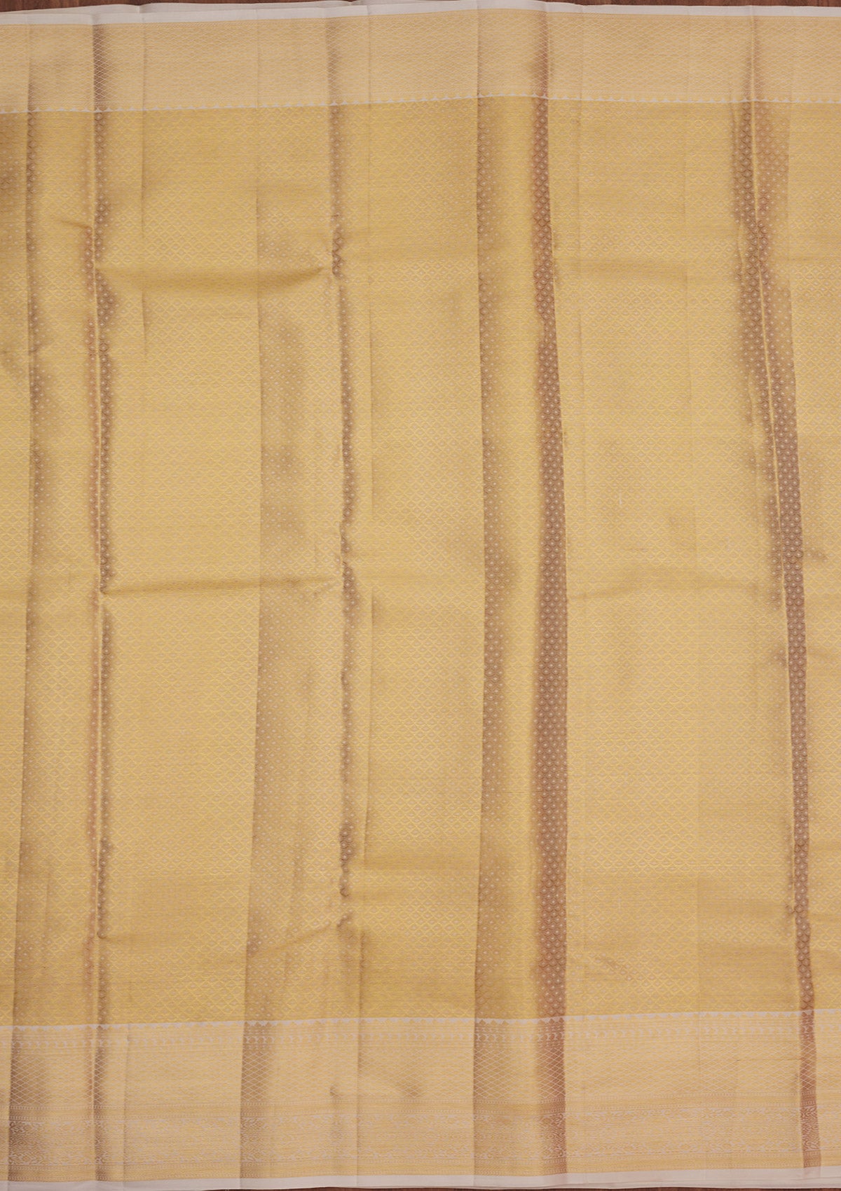 Cream Zariwork Pure Silk Saree-Koskii