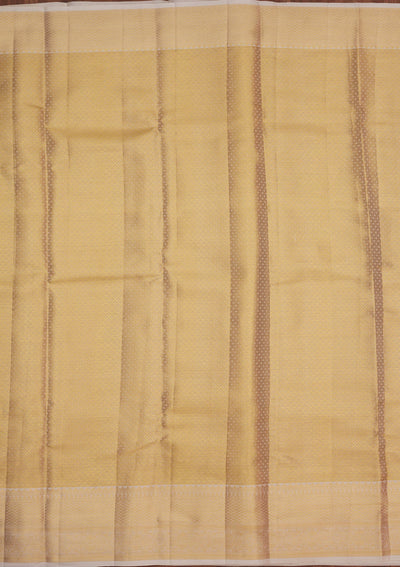 Cream Zariwork Pure Silk Saree-Koskii