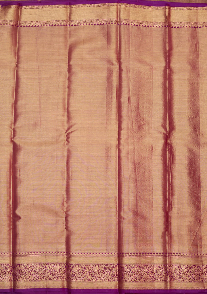 Cream Zariwork Pure Silk Saree-Koskii