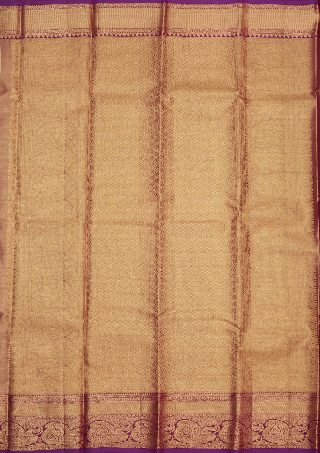 Cream Zariwork Pure Silk Saree-Koskii