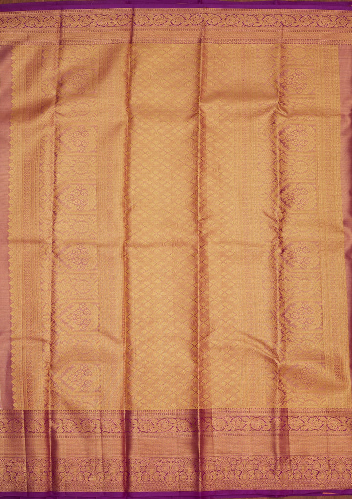 Cream Zariwork Pure Silk Saree-Koskii