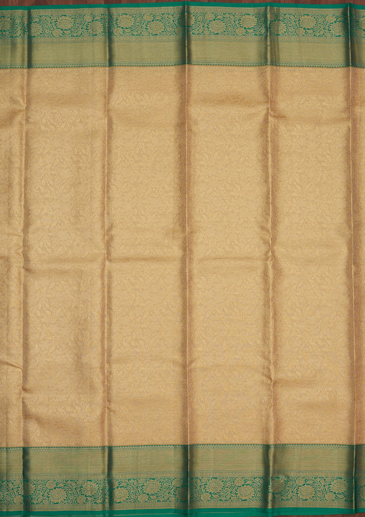 Cream Zariwork Pure Silk Saree-Koskii