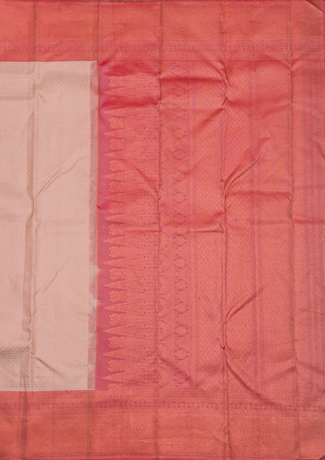 Cream Zariwork Pure Silk Saree-Koskii