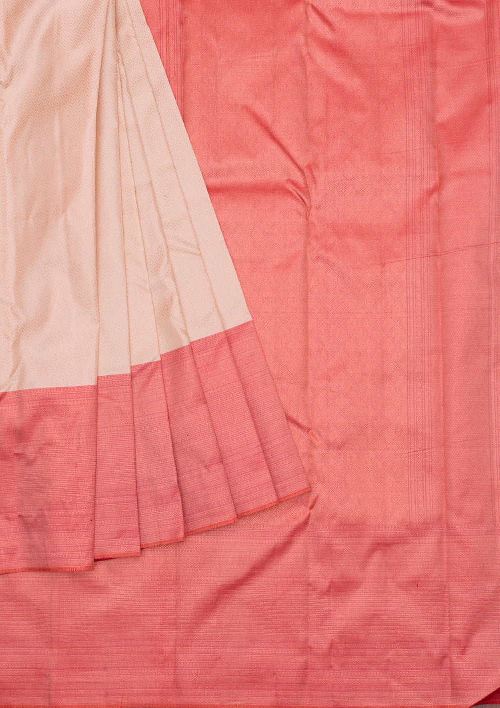 Cream Zariwork Pure Silk Saree-Koskii