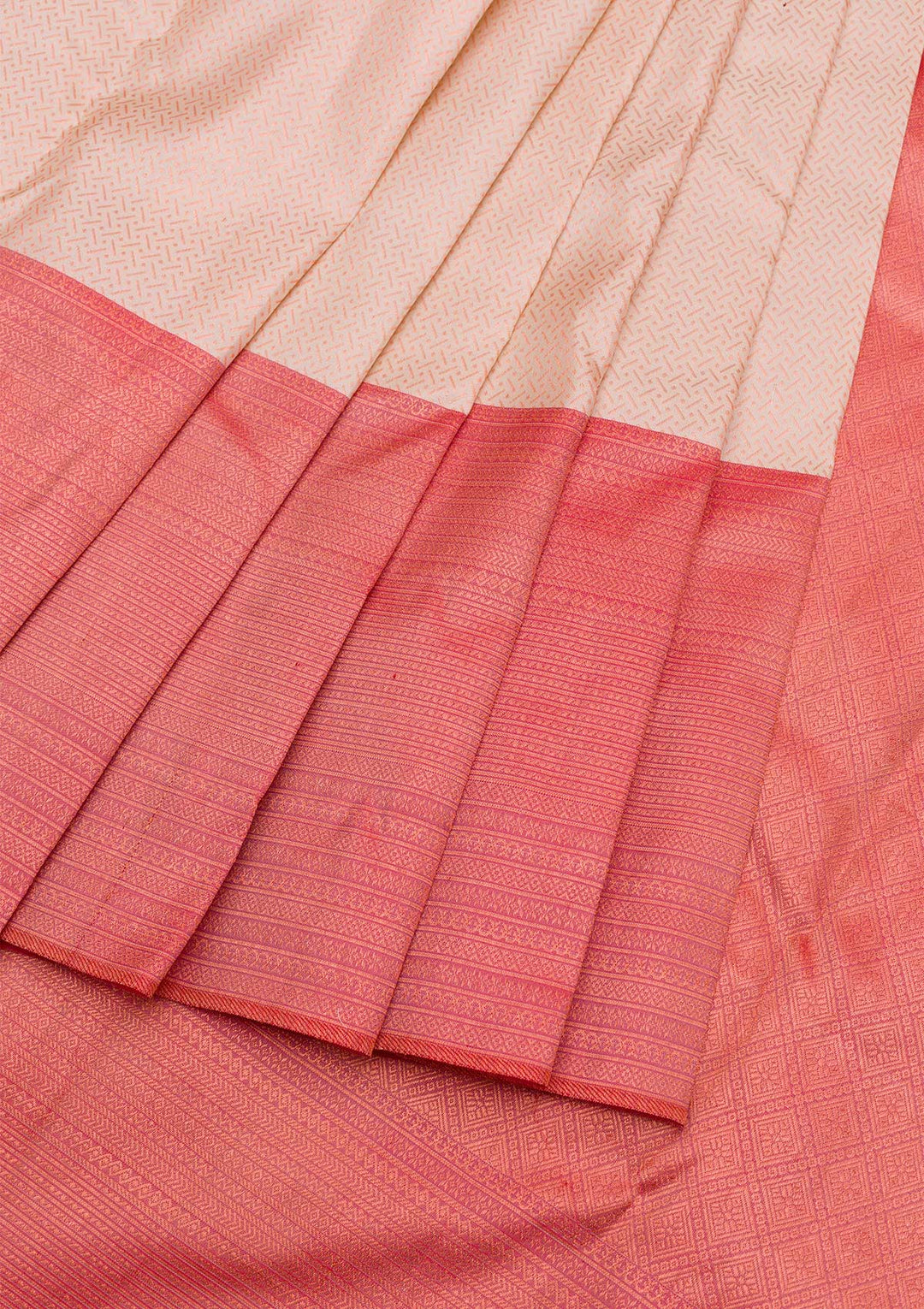 Cream Zariwork Pure Silk Saree-Koskii
