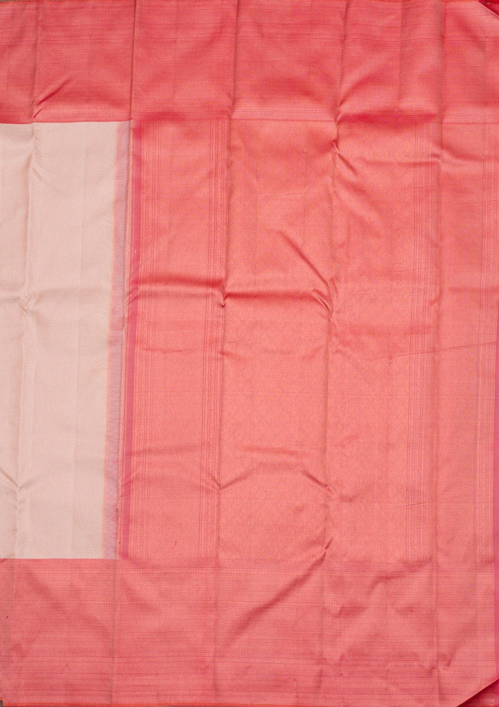 Cream Zariwork Pure Silk Saree-Koskii