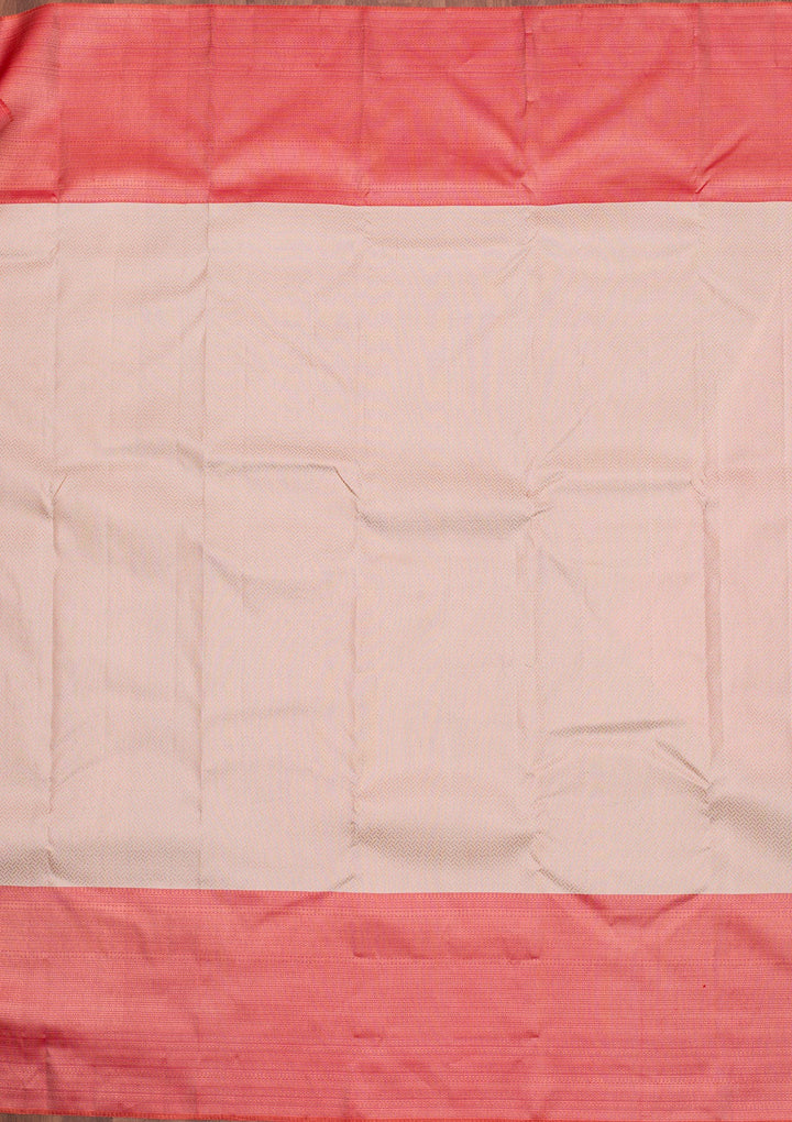 Cream Zariwork Pure Silk Saree-Koskii
