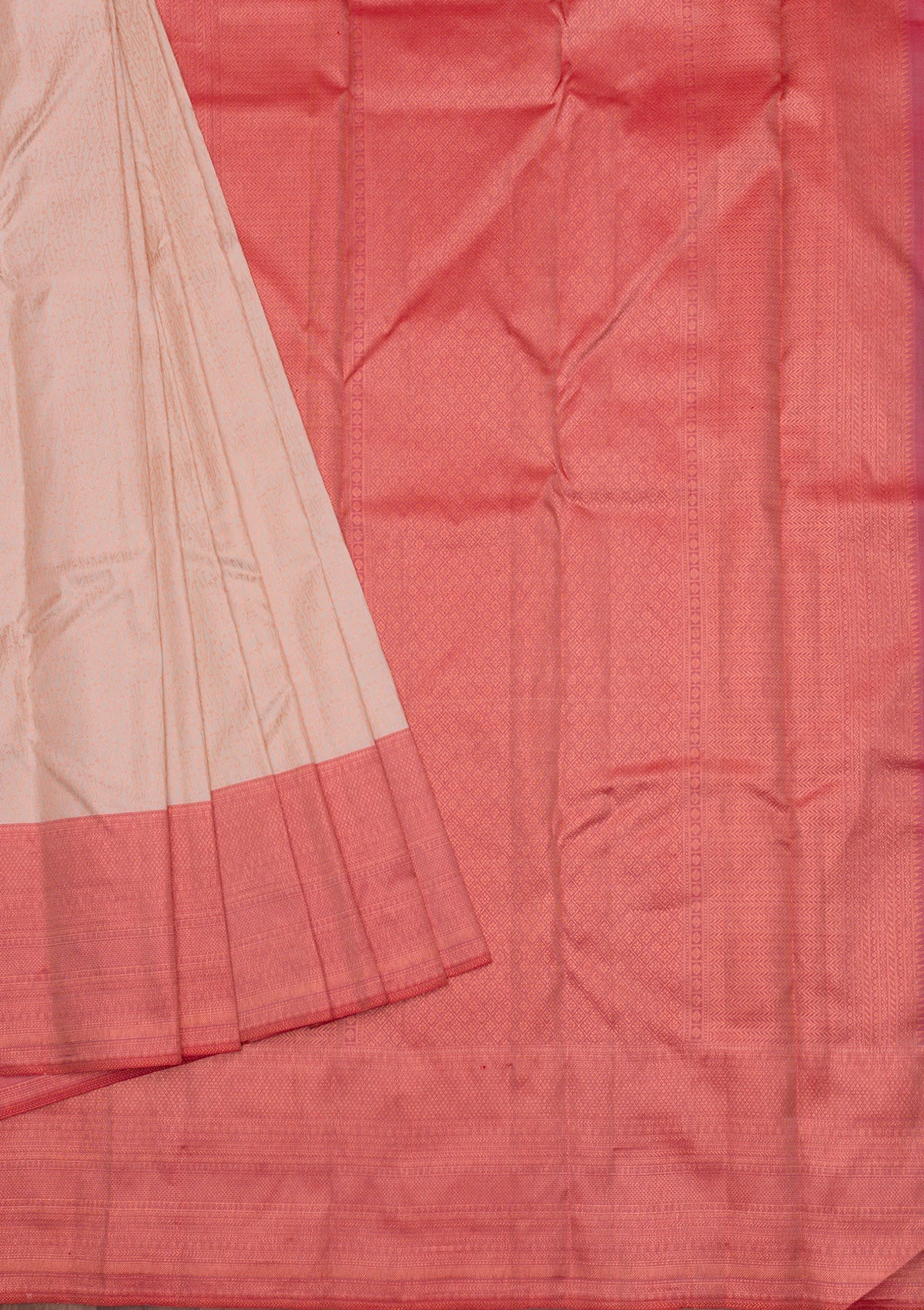 Cream Zariwork Pure Silk Saree-Koskii