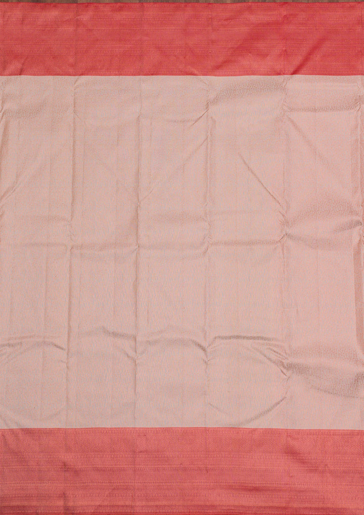 Cream Zariwork Pure Silk Saree-Koskii