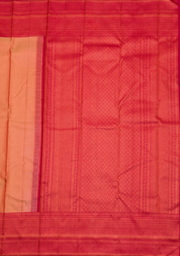 Cream Zariwork Pure Silk Saree-Koskii