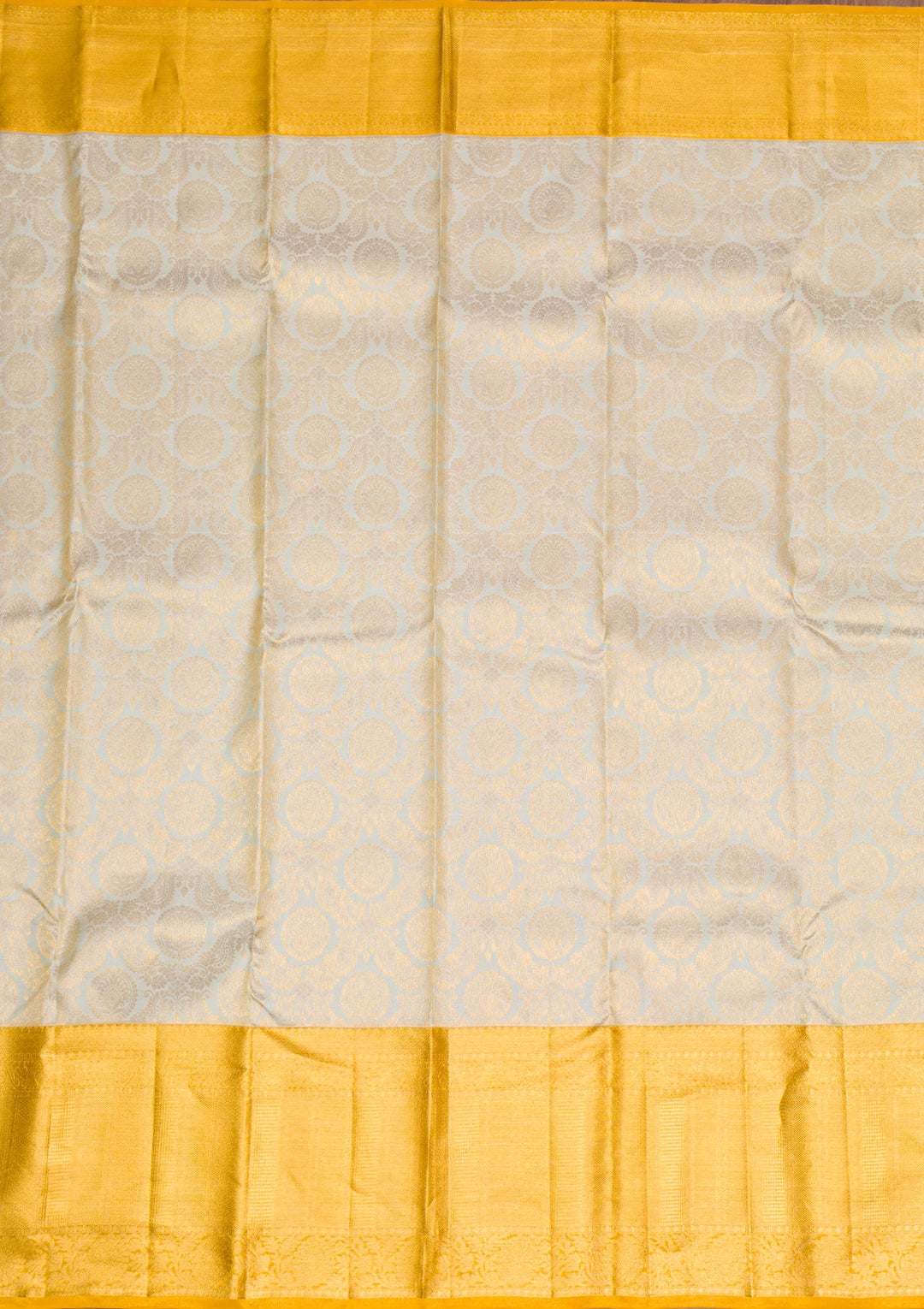 Cream Gold Zariwork Pure Silk Saree - Koskii
