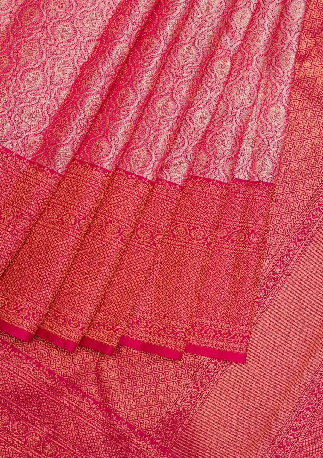 Light Pink Zariwork Pure Silk Saree-Koskii