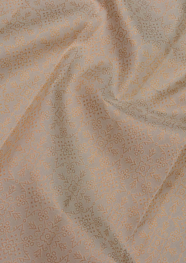 Cream Zariwork Pure Silk Saree-Koskii