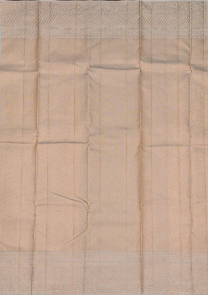 Cream Zariwork Pure Silk Saree-Koskii