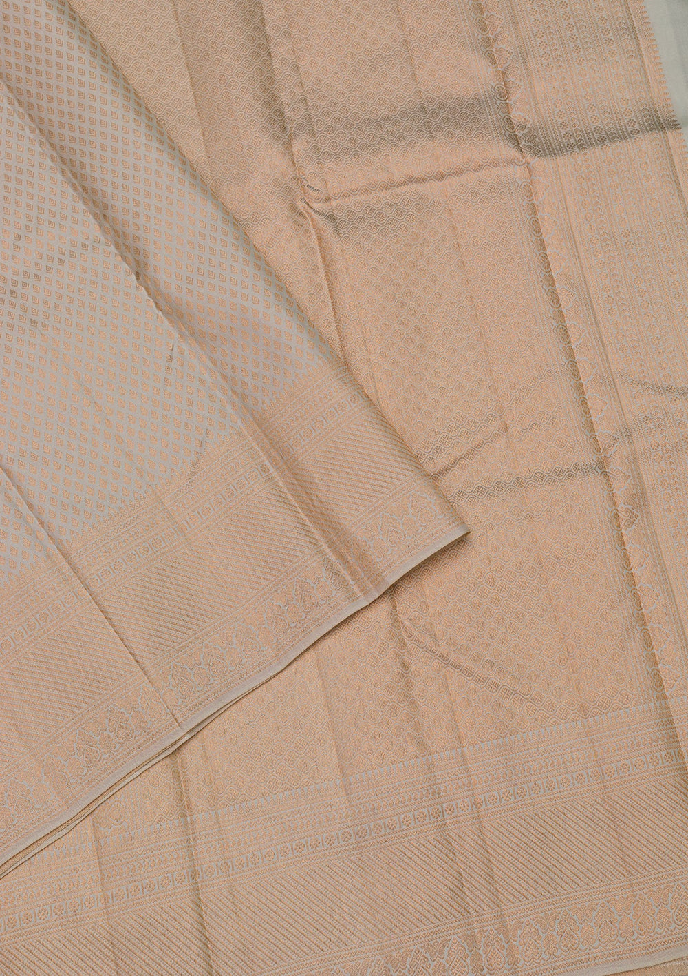 Cream Zariwork Pure Silk Saree-Koskii