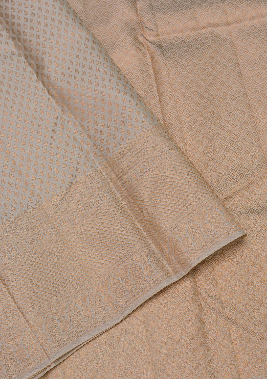 Cream Zariwork Pure Silk Saree-Koskii