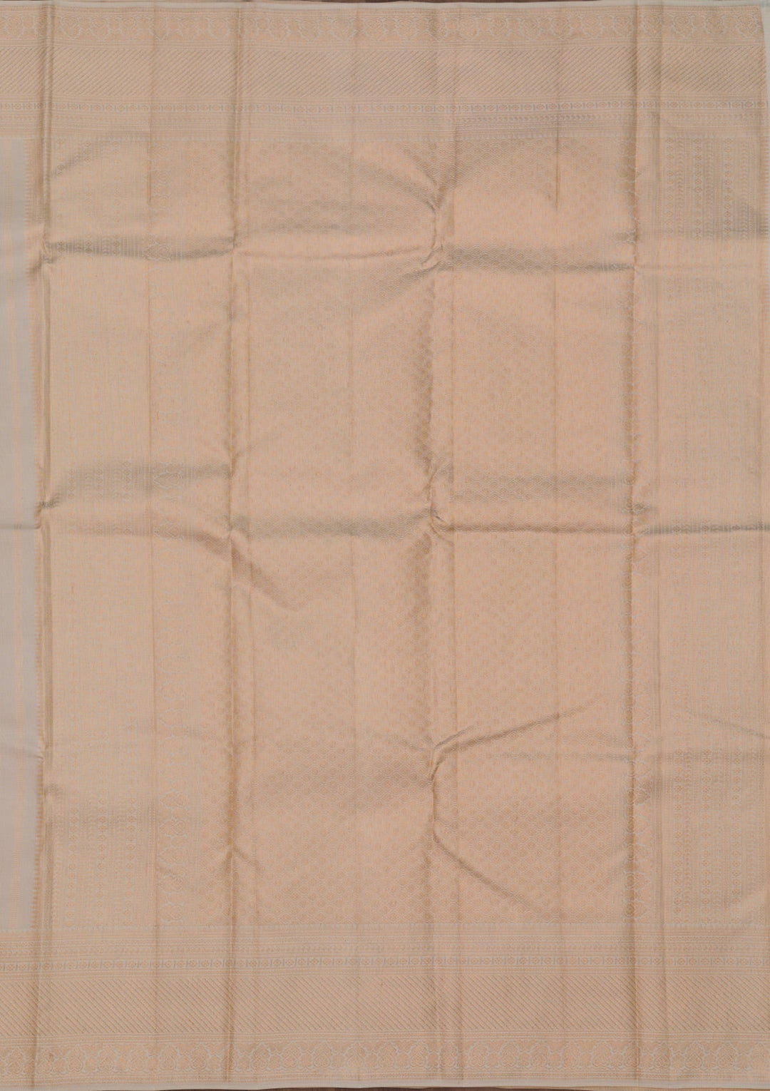 Cream Zariwork Pure Silk Saree-Koskii