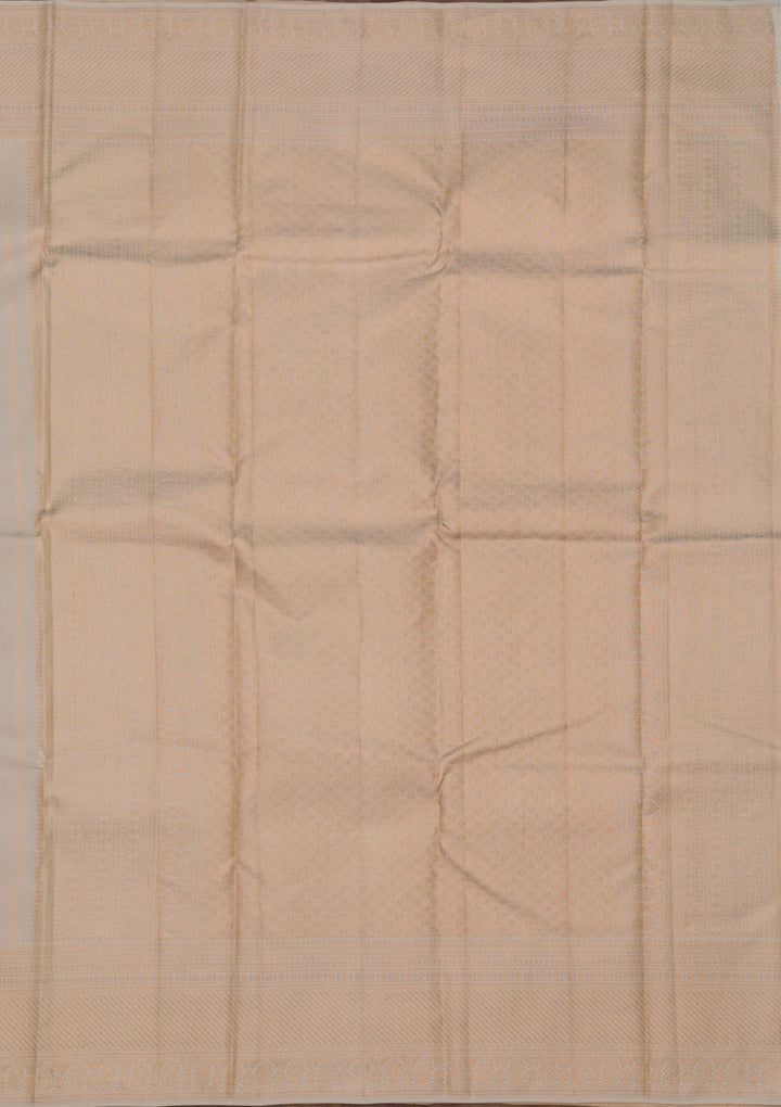 Cream Zariwork Pure Silk Saree-Koskii
