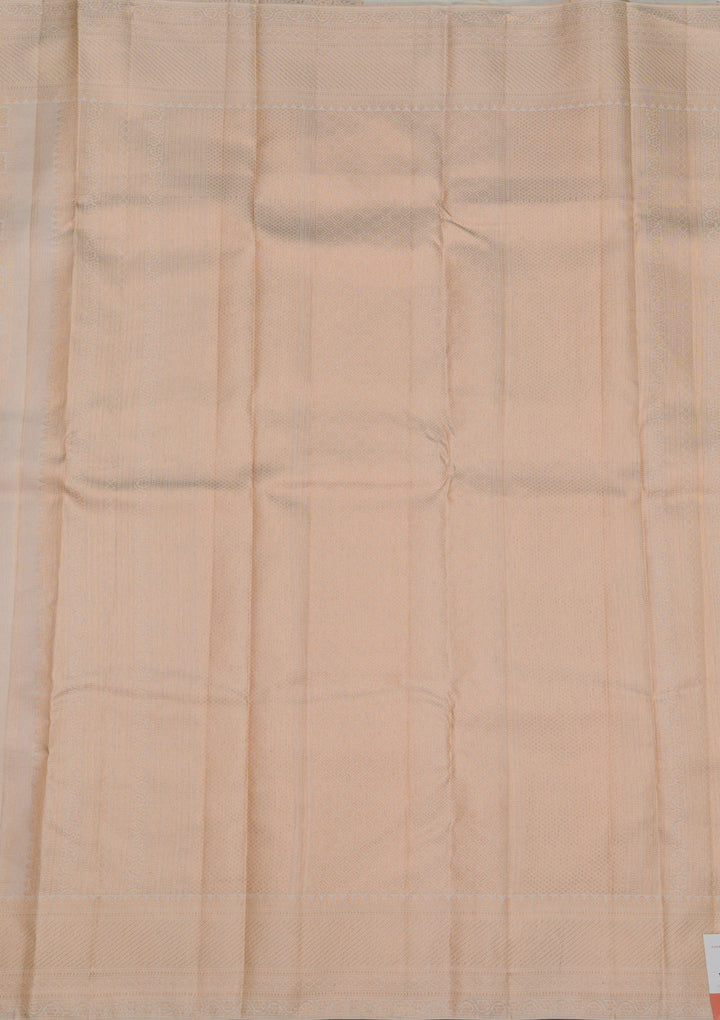 Cream Zariwork Pure Silk Saree-Koskii