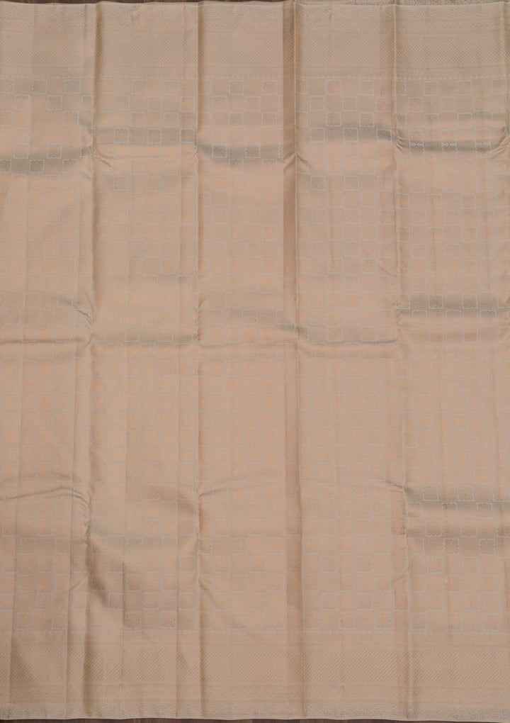 Cream Zariwork Pure Silk Saree-Koskii