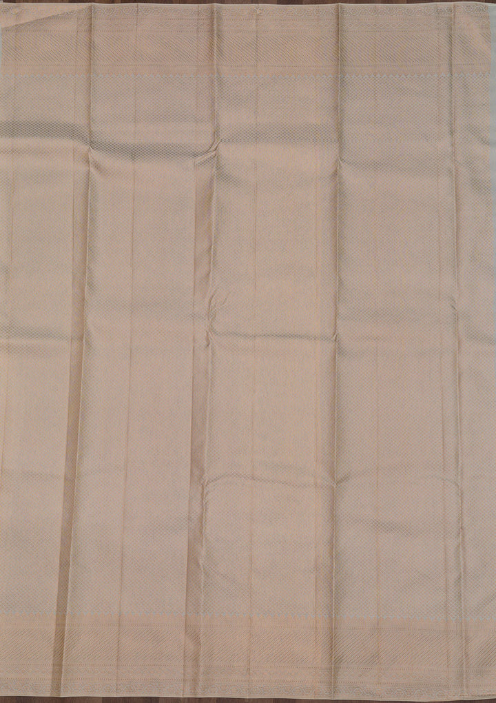 Cream Zariwork Pure Silk Saree-Koskii