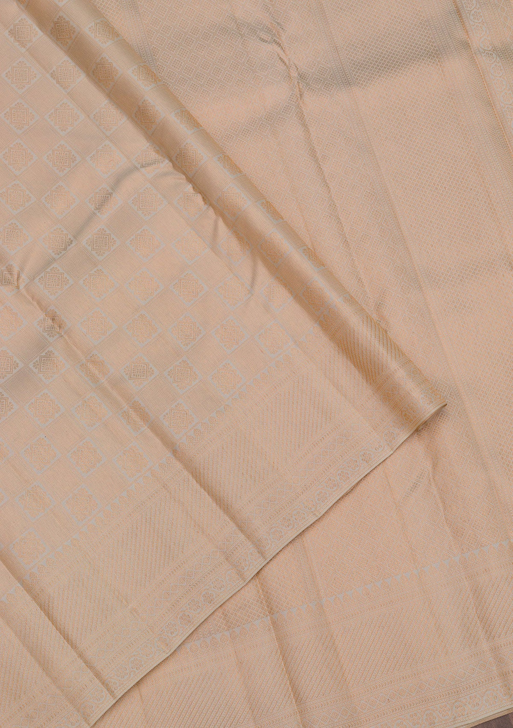 Cream Zariwork Pure Silk Saree-Koskii