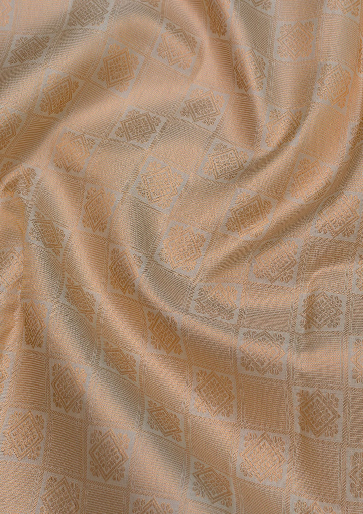 Cream Zariwork Pure Silk Saree-Koskii