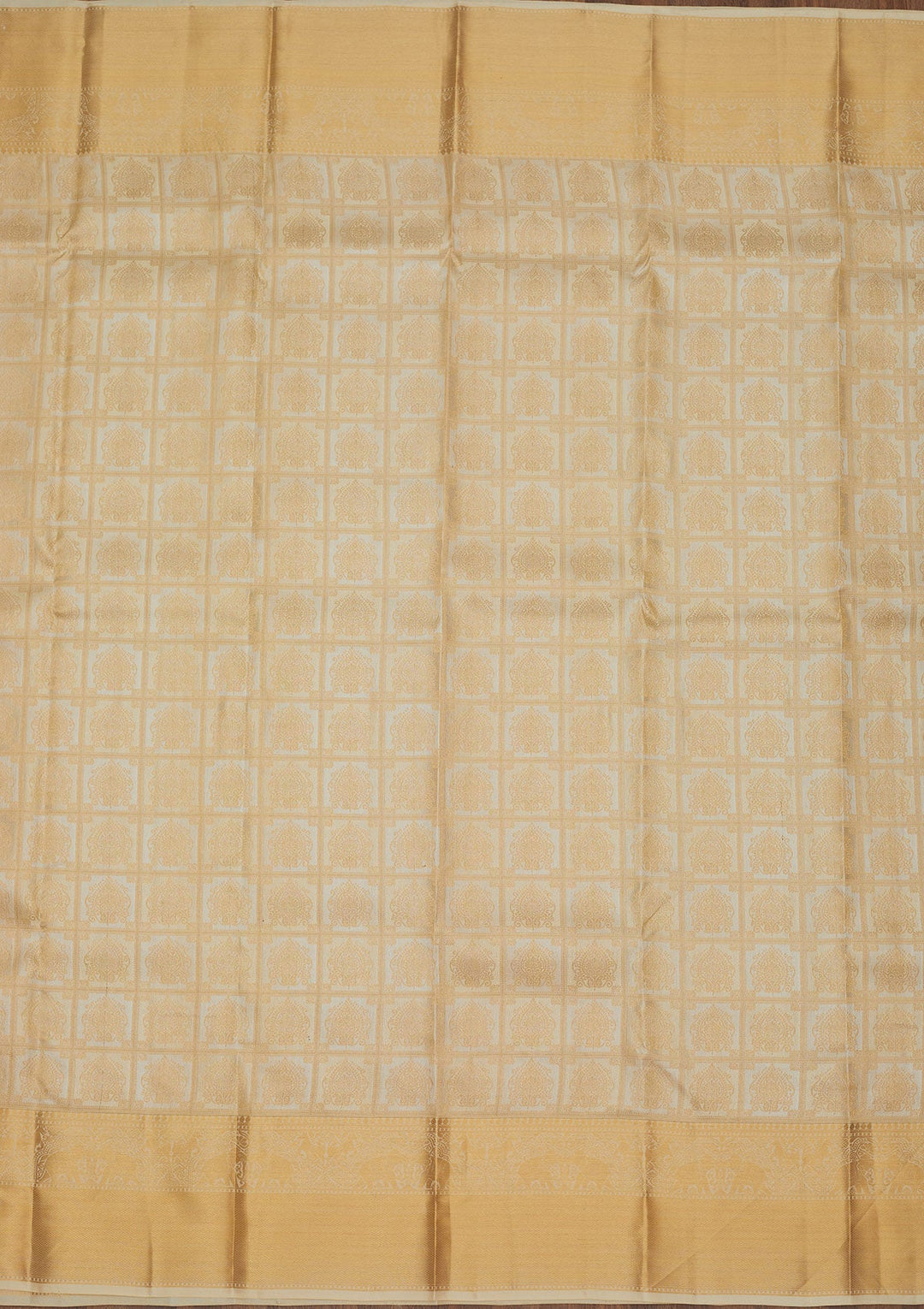 Cream Zariwork Pure Silk Saree-Koskii