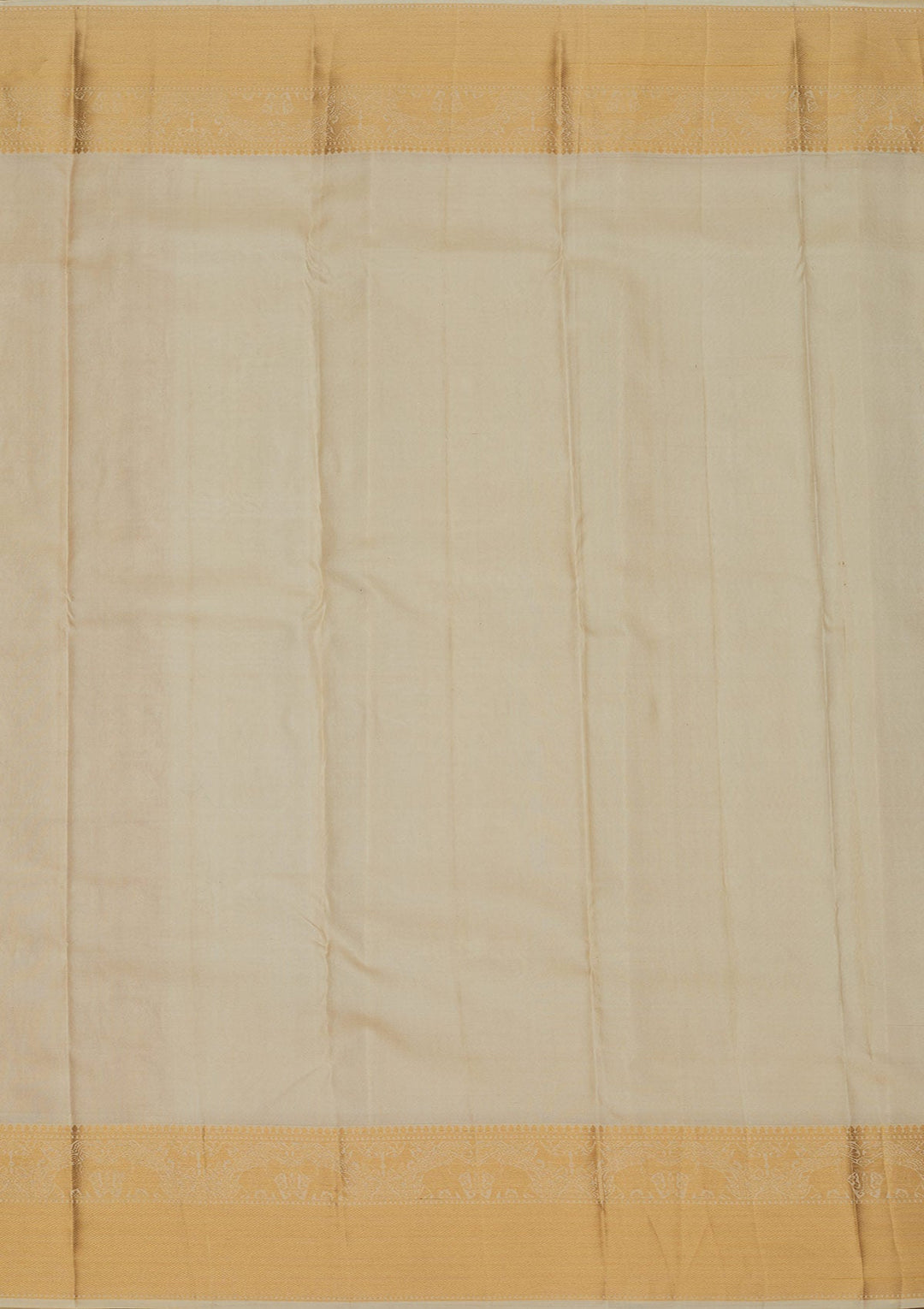 Cream Zariwork Pure Silk Saree-Koskii